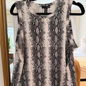 Aqua Snake Print Open Back Tank